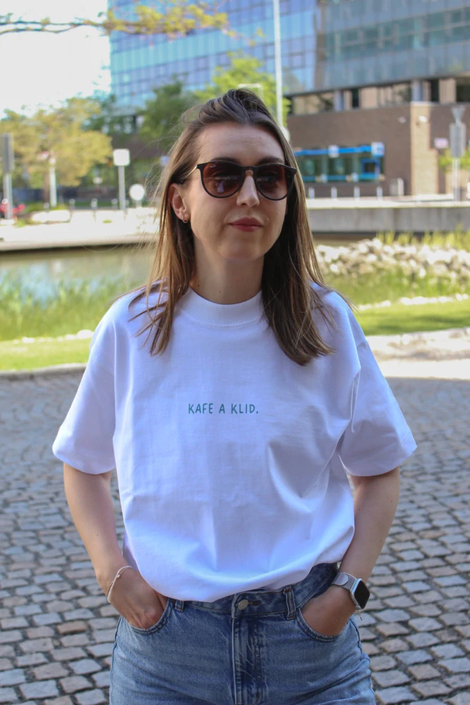 Oversize unisex tričko Kafe a klid.