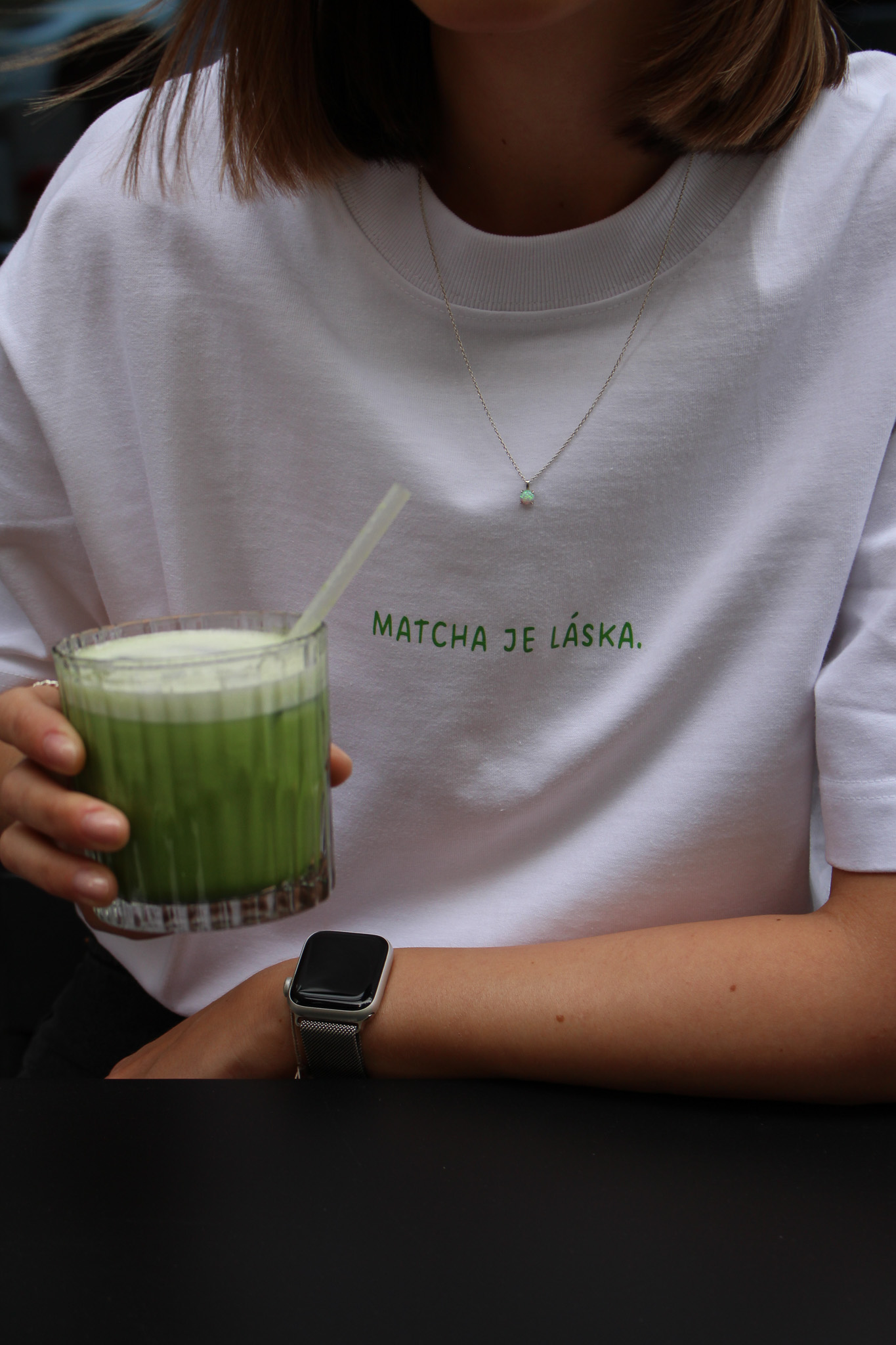 Oversize unisex tričko Matcha je láska.